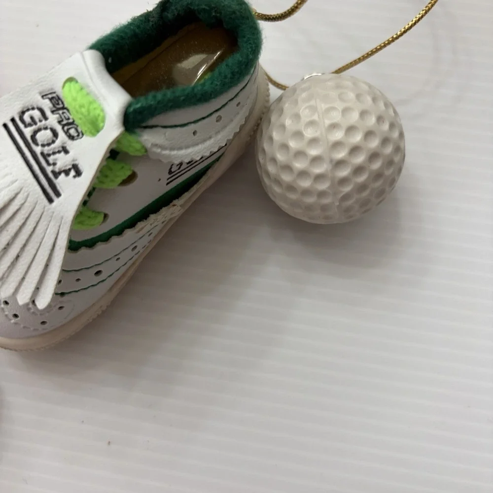 Lot Of 5 Vintage Golf Christmas Tree Ornaments Santa Snowman Golf Bag Holiday